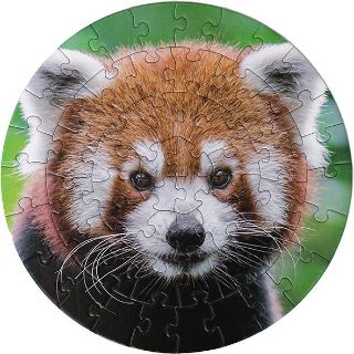 Obrázek z Puzzle kruh panda červená 56 dílků (9) 